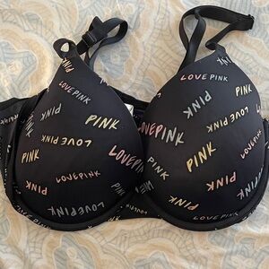 PINK Victoria's Secret Multicolor Lettering Bra